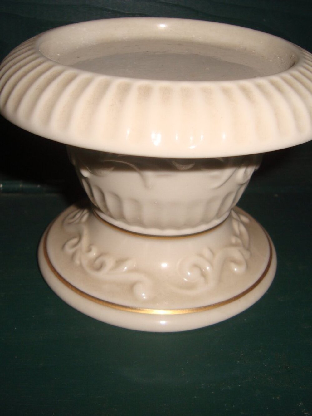Lenox Pillar Candle Holder Gold Rims